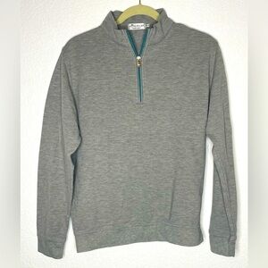 Peter Millar Heather Gray Zip-Up Sweater